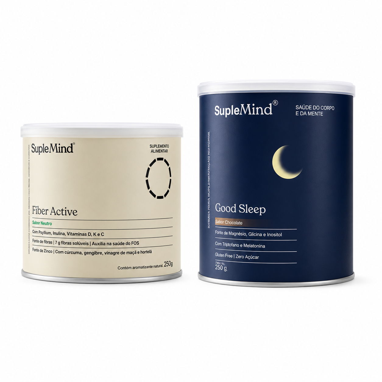 Kit Noite Perfeita SupleMind — combo Good Sleep com Fiber Active para sono e digestão