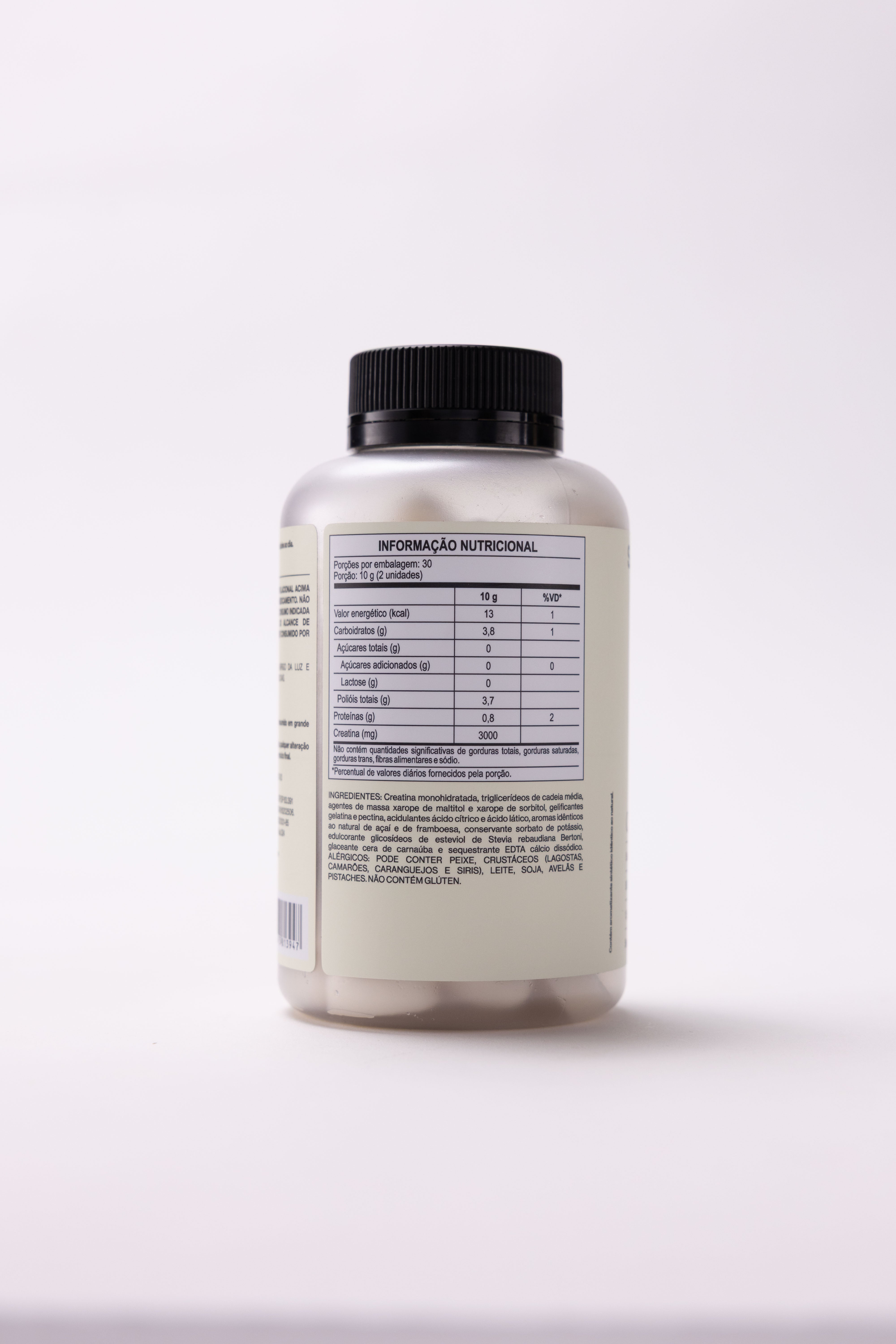Rótulo nutricional da Creatina Gummy SupleMind sabor Maçã Verde