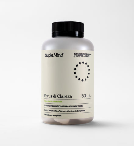 Focus & Clareza SupleMind sabor Abacaxi com Hortelã — pote branco fundo clean
